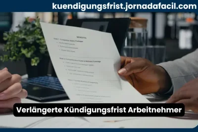 Verlängerte Kündigungsfrist Arbeitnehmer mit Arbeitsvertrag und Kündigungsunterlagen